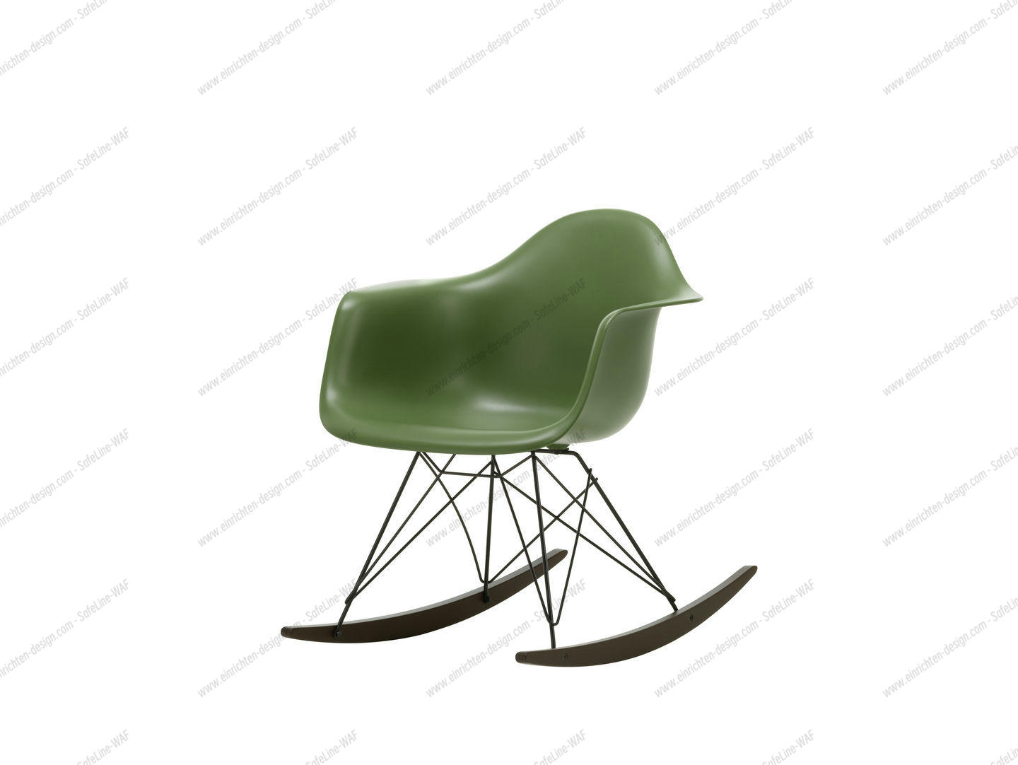 Eames Plastic Arm Chair RAR Rocking Chair Vitra Maple yallowish - Black - White
