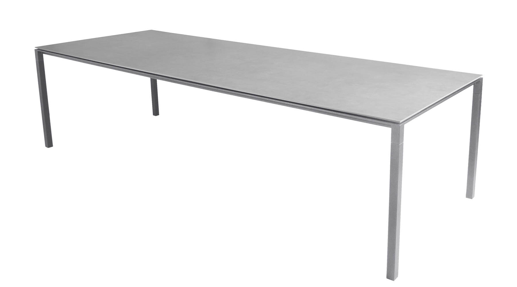 Pure Outdoor Dining table large W 280 x D 100 x H 73 cm Light grey frame Concrete grey top Cane-Line