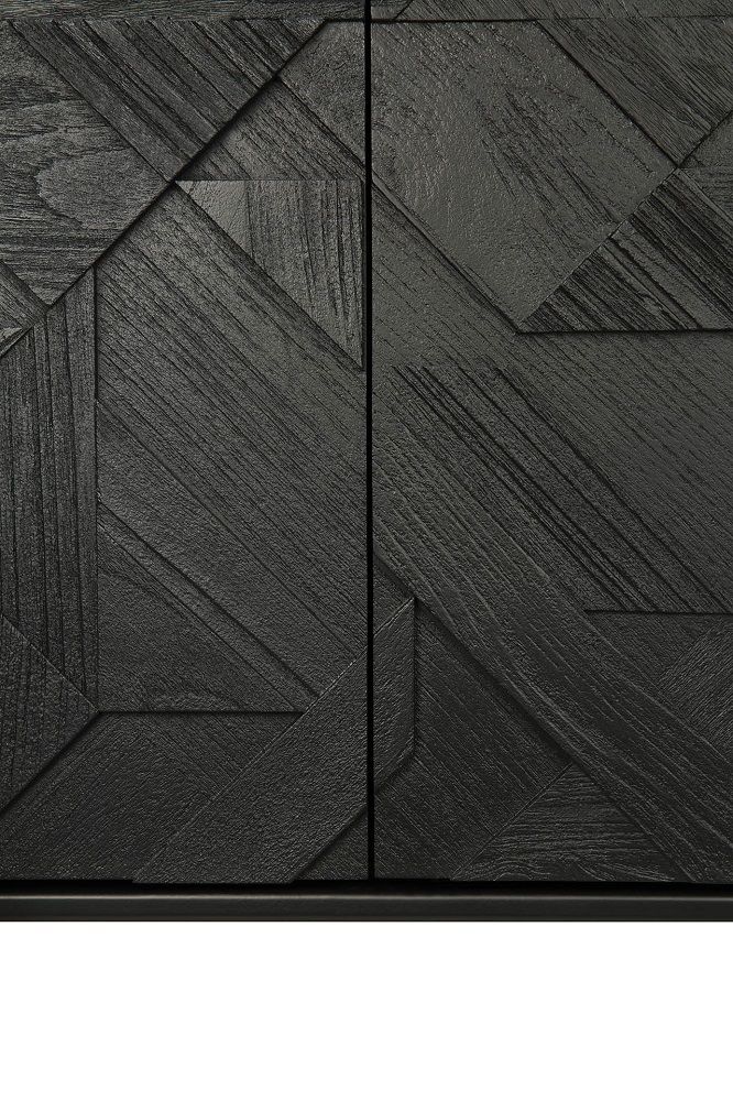 Graphic Cupboard 2 Doors Teak Black Ethnicraft