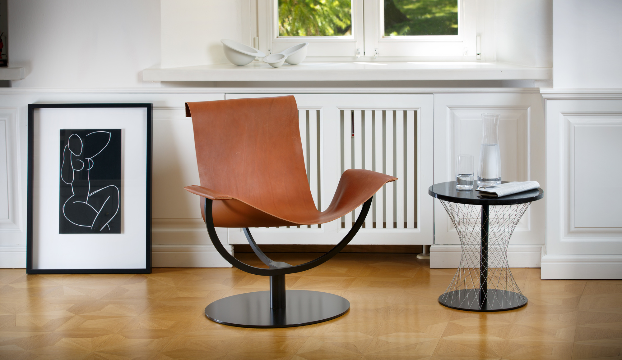 Arch Chair Armchair Core Leather Black Favius
