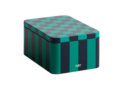 Small Green and Dark Blue Tin Container Storage Box by Hay