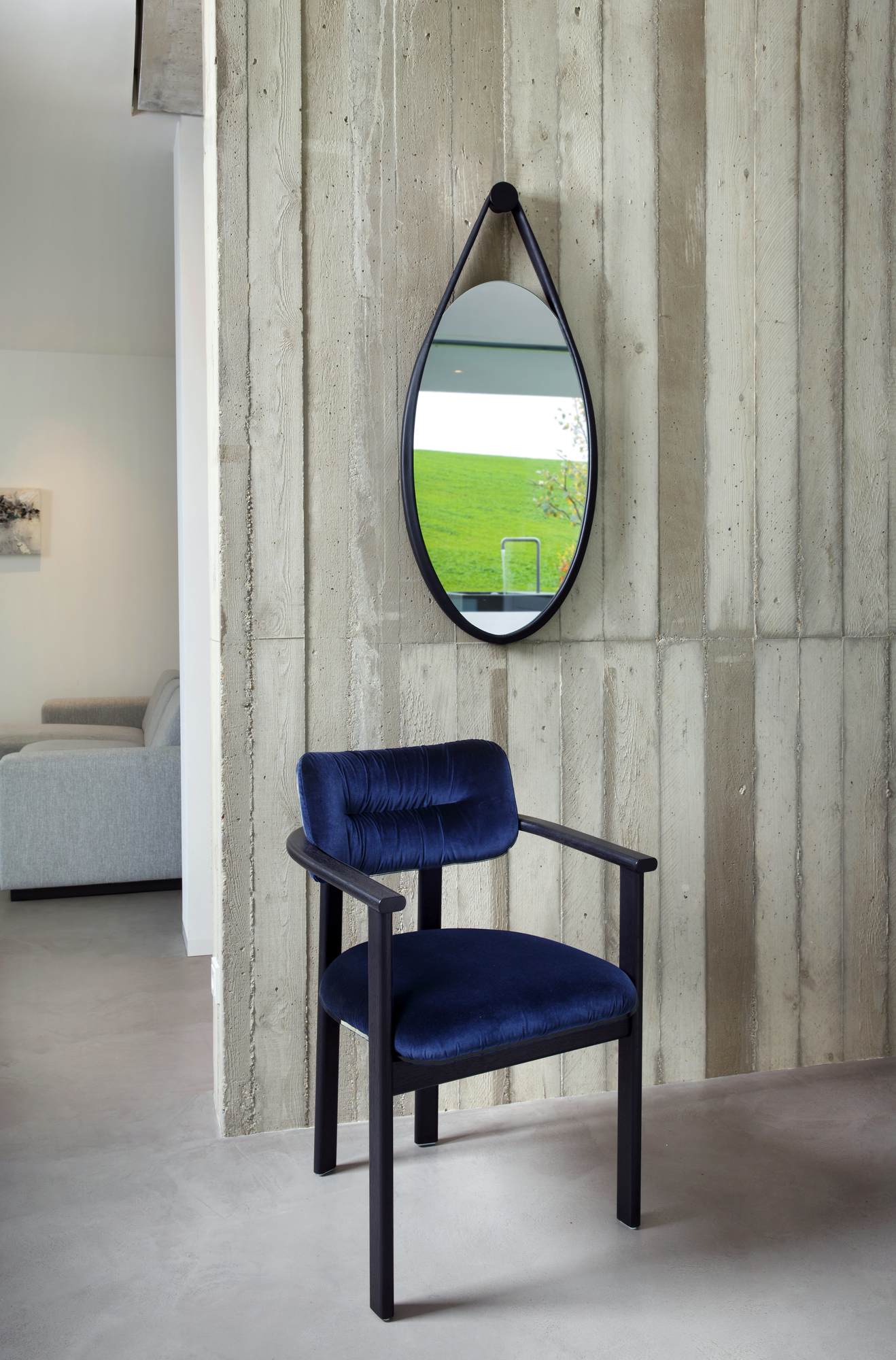 Hide Wall Mirror Black Stained Oak Favius