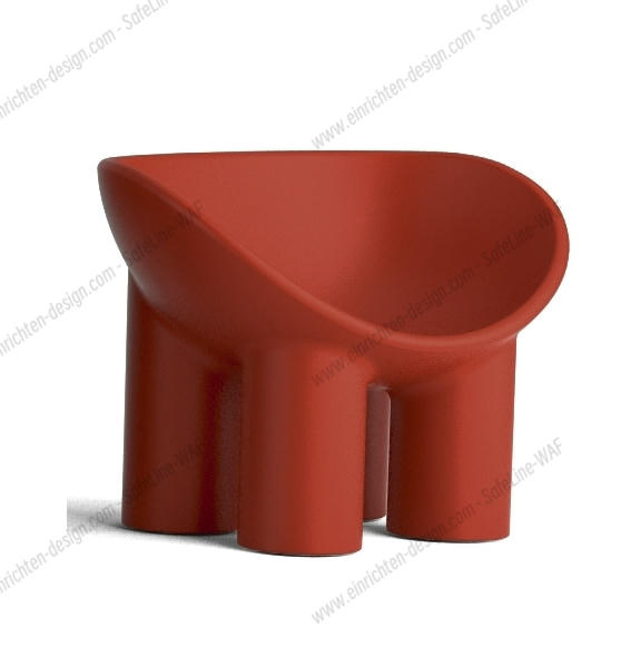 Roter Roly Poly Sessel von Driade: Moderner Designstuhl mit drei Beinen.
