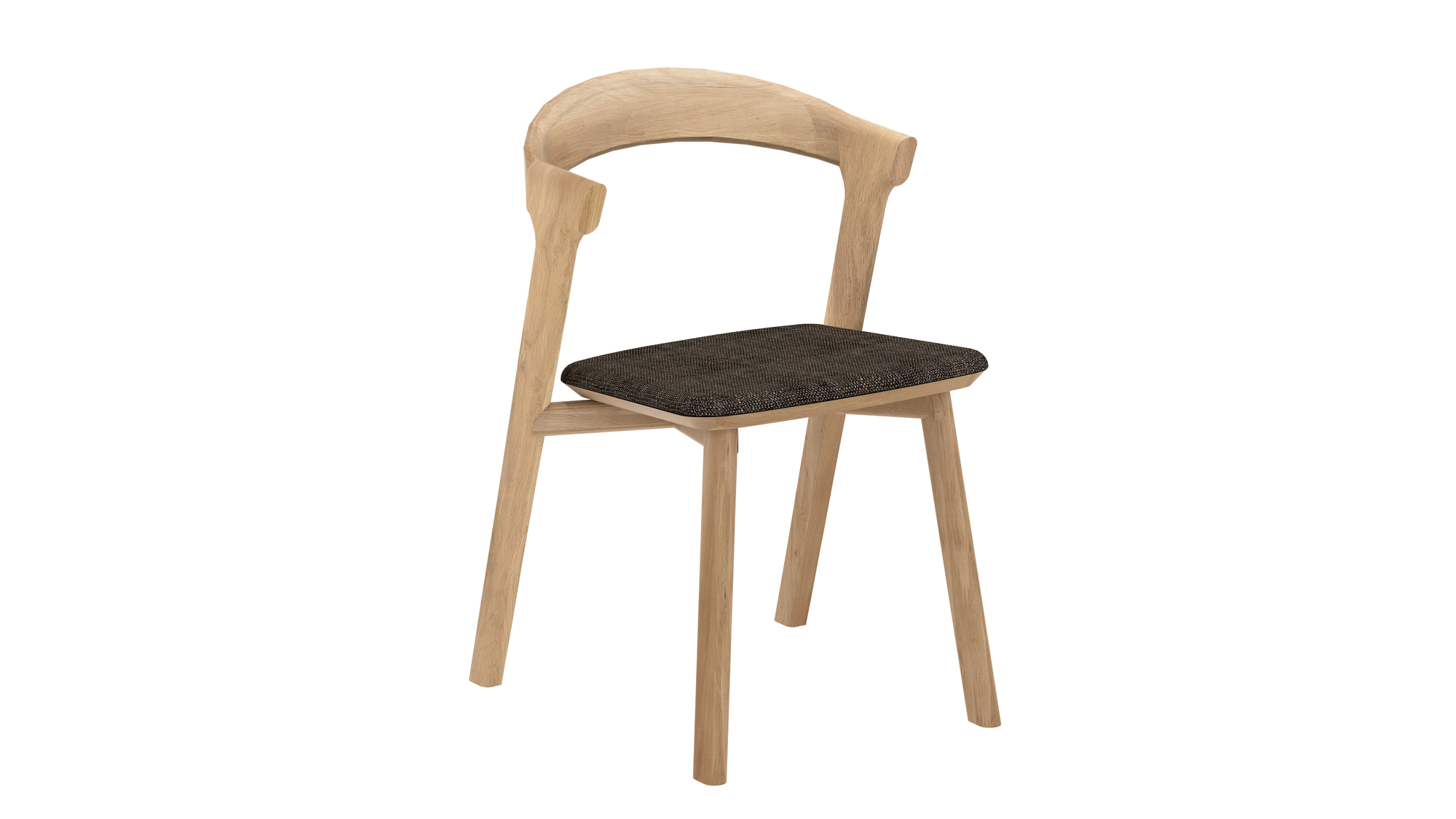 Bok Side Chair with cushions Oak Ethnicraft dark brown