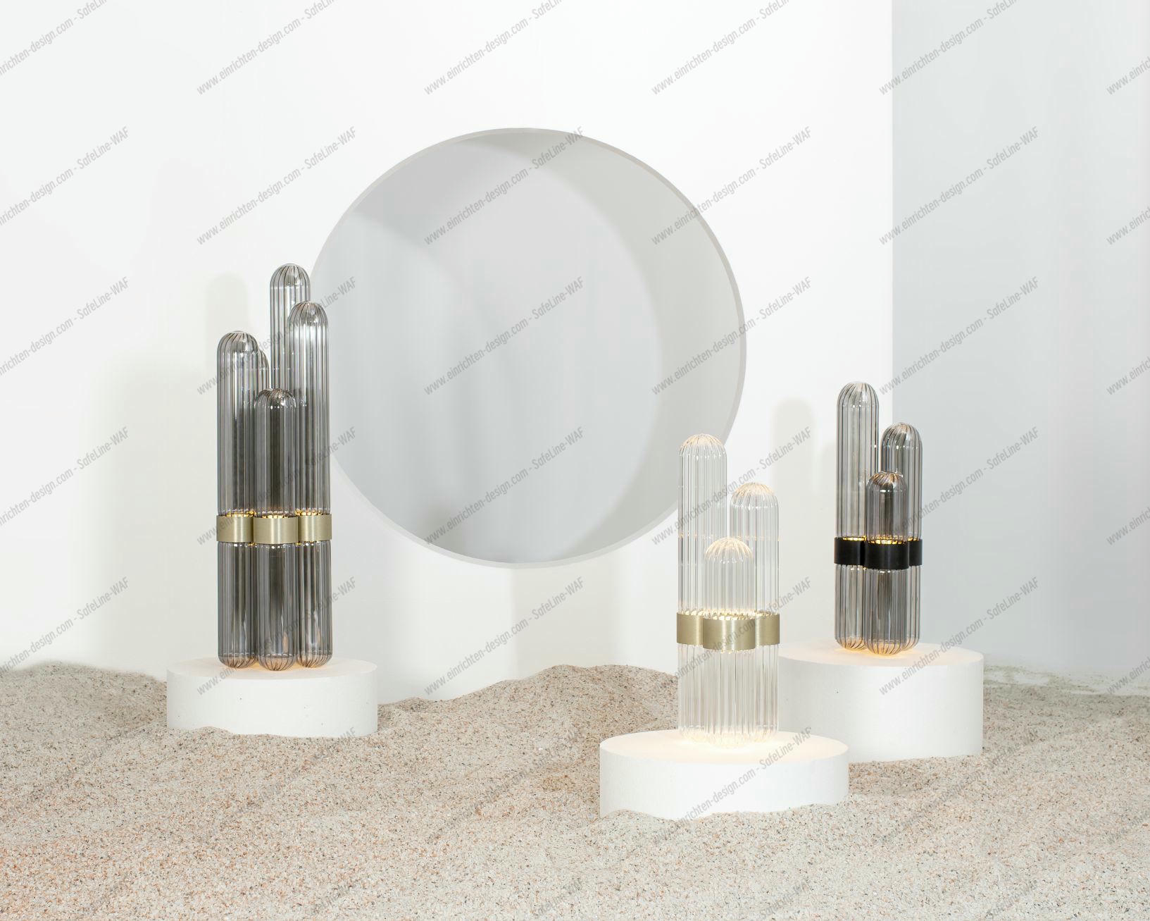 Cactus Stehleuchte von Pulpo, Rauchglas und Messing, moderne LED-Lampe.