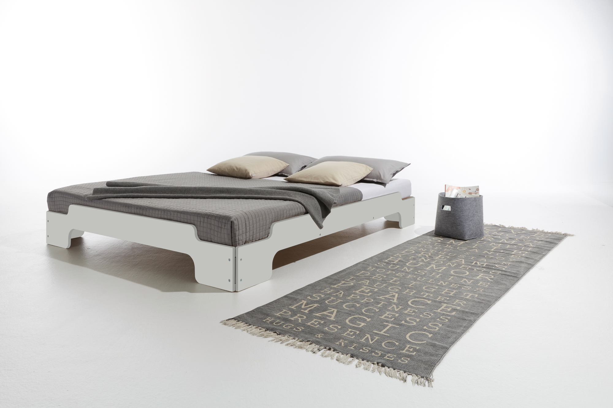 Stacking Bed CPL White Comfort height Müller Möbelwerkstätten