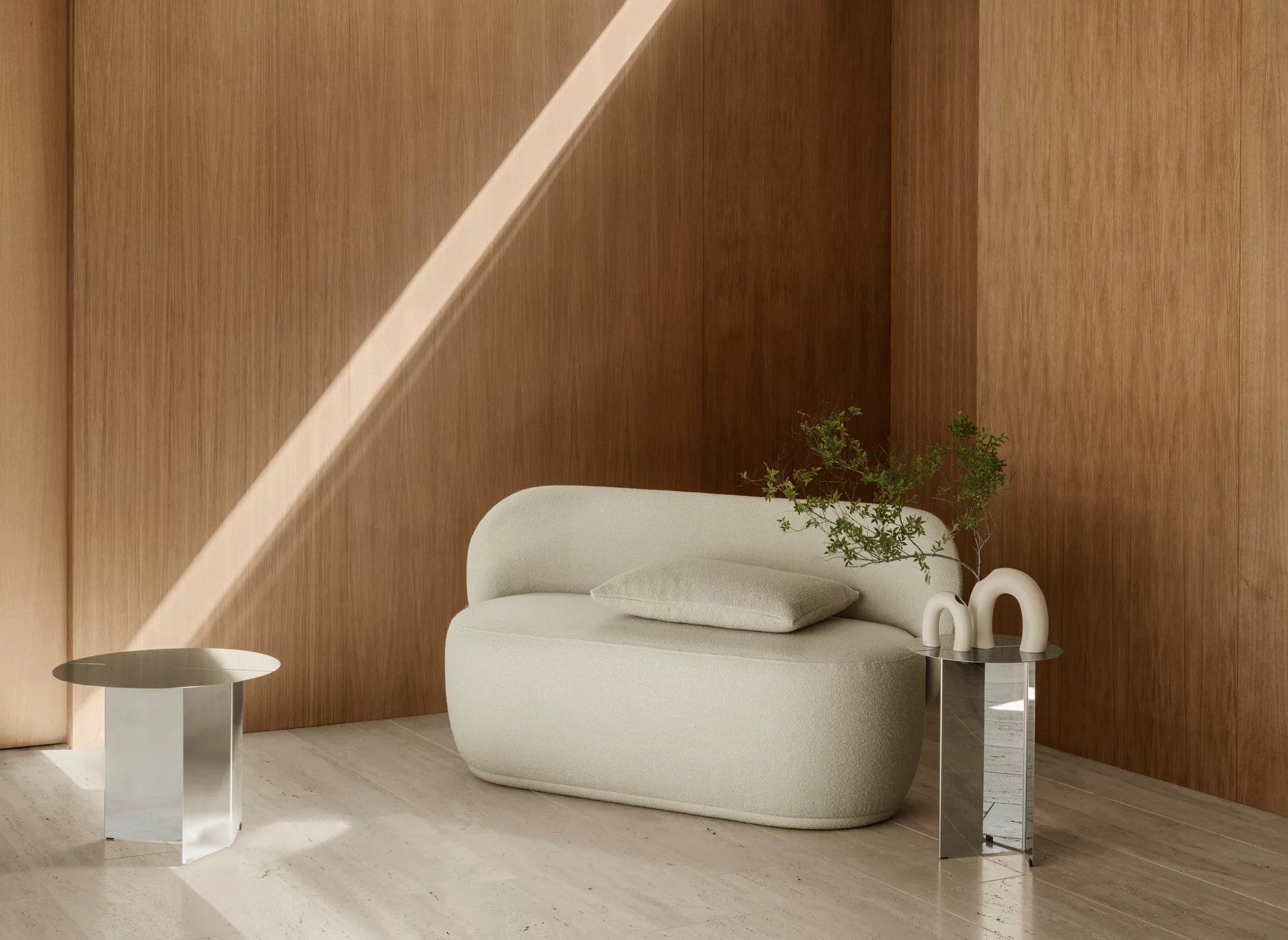 Kuon 2-seater sofa Blomus Boucla - Beige