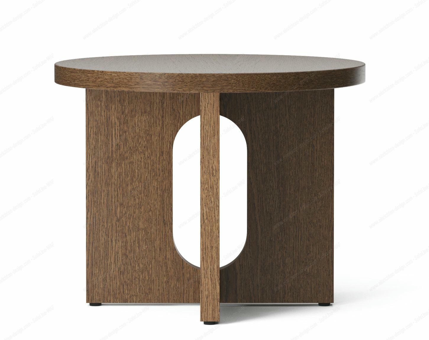 Androgyne Side Table Ø50 cm Frame dark stained oak / table top dark stained oak Audo