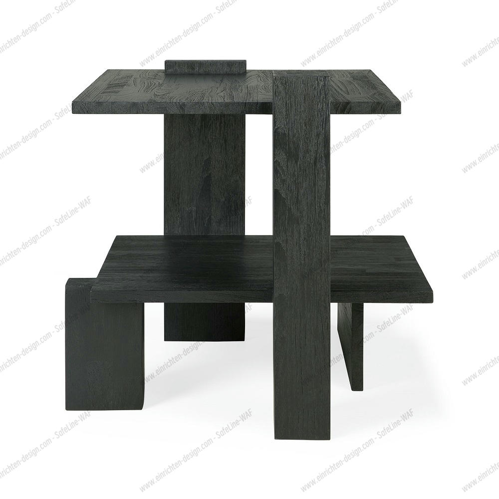 Teak Abstract Side table Black Ethnicraft