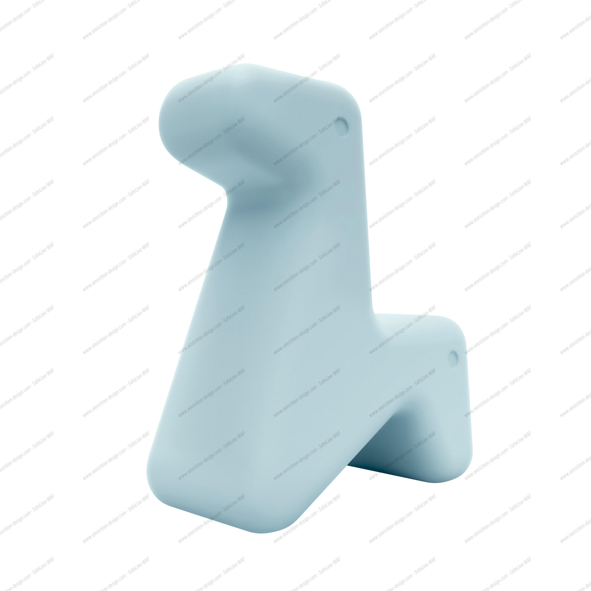 Hellblauer Doraff Stuhl von Alessi aus Polyethylen, modernes Designmöbel für Kinder und Erwachsene.