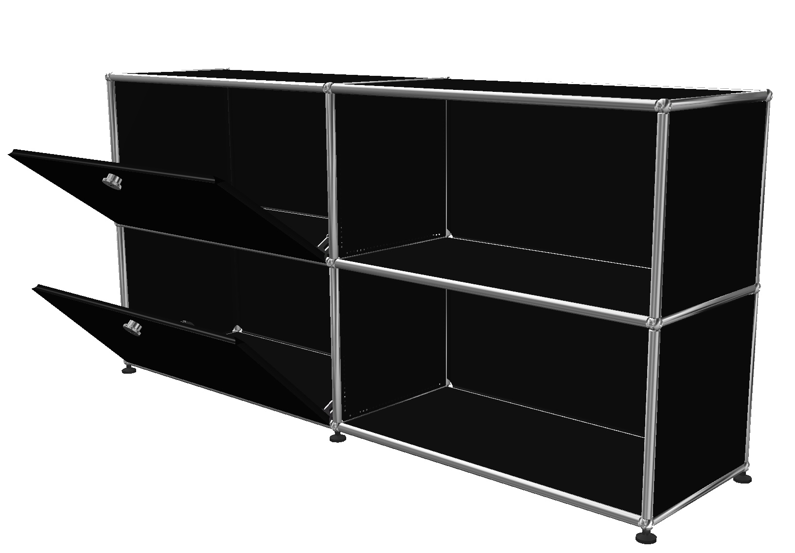USM Haller Sideboard 2 Open / 2 Flaps left Graphite black - FAST DELIVERY