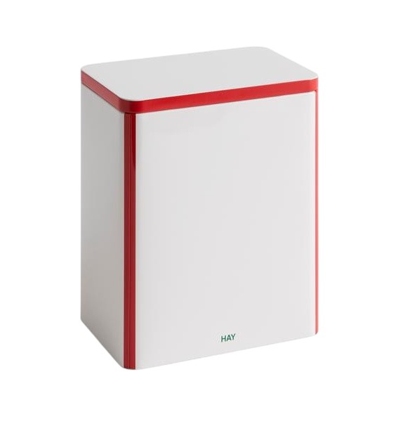 Large Off-White and Red Tin Storage Box by Hay