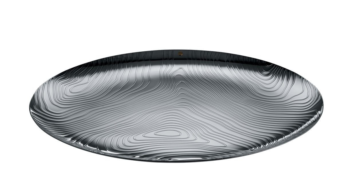 PU07 Veneer Tray Stainless steel Alessi