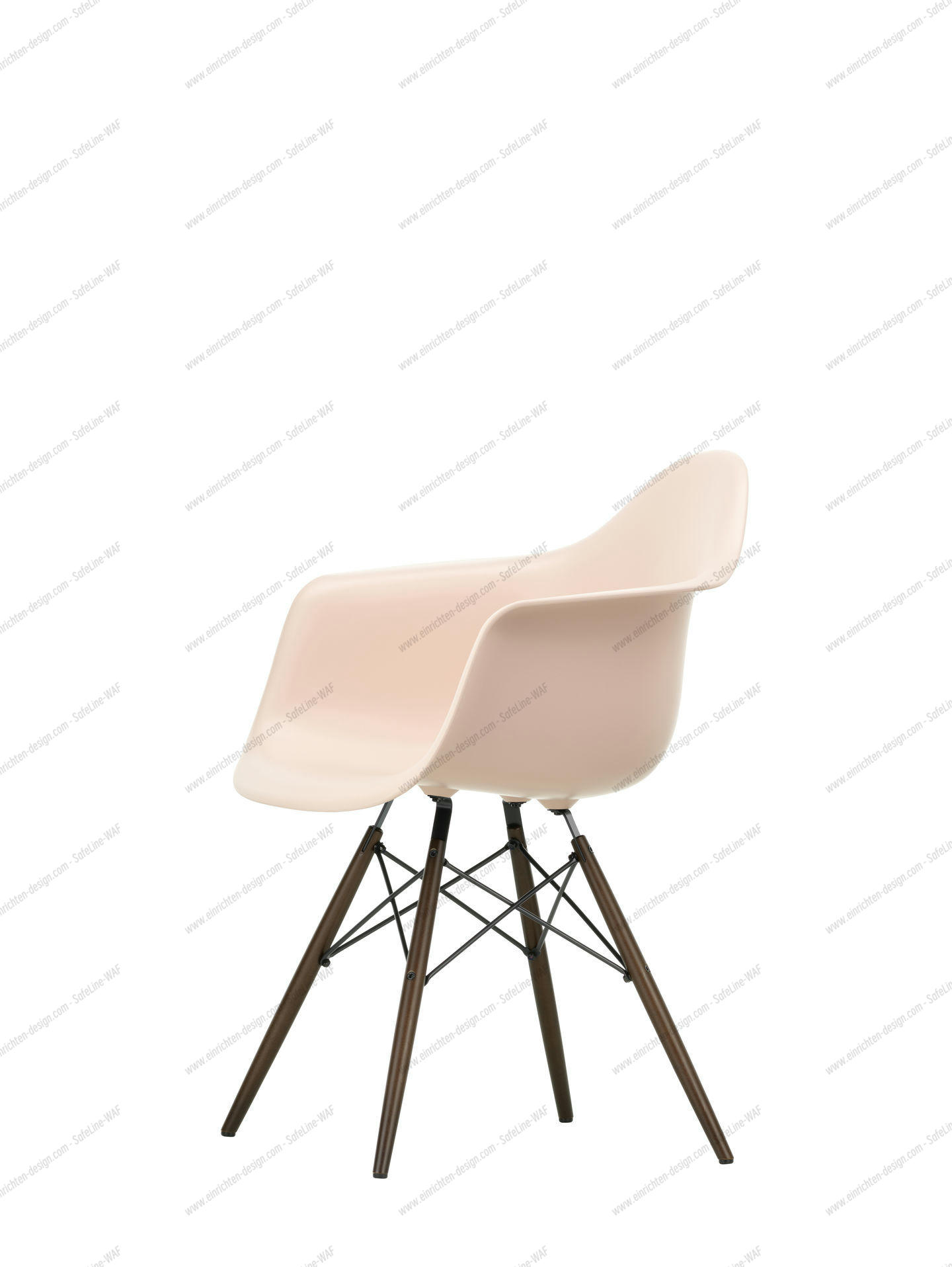 Eames Plastic Arm Chair DAW Chair Vitra Maple yellowish - Rust orange