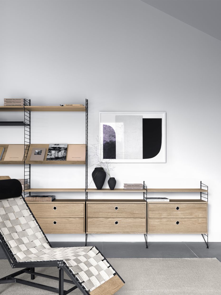 Single Piece Floor Ladder H 85 cm String Furniture 