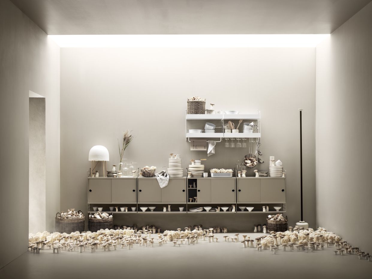 String Kitchen Wall Shelving System B String Furniture  
