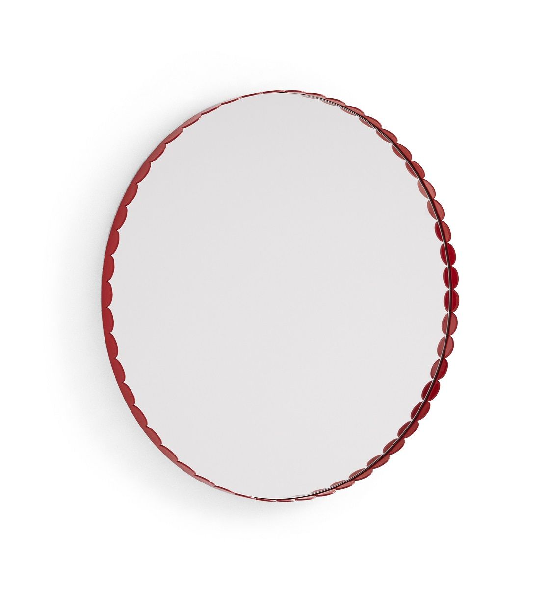 Arcs Mirror Round Red Hay