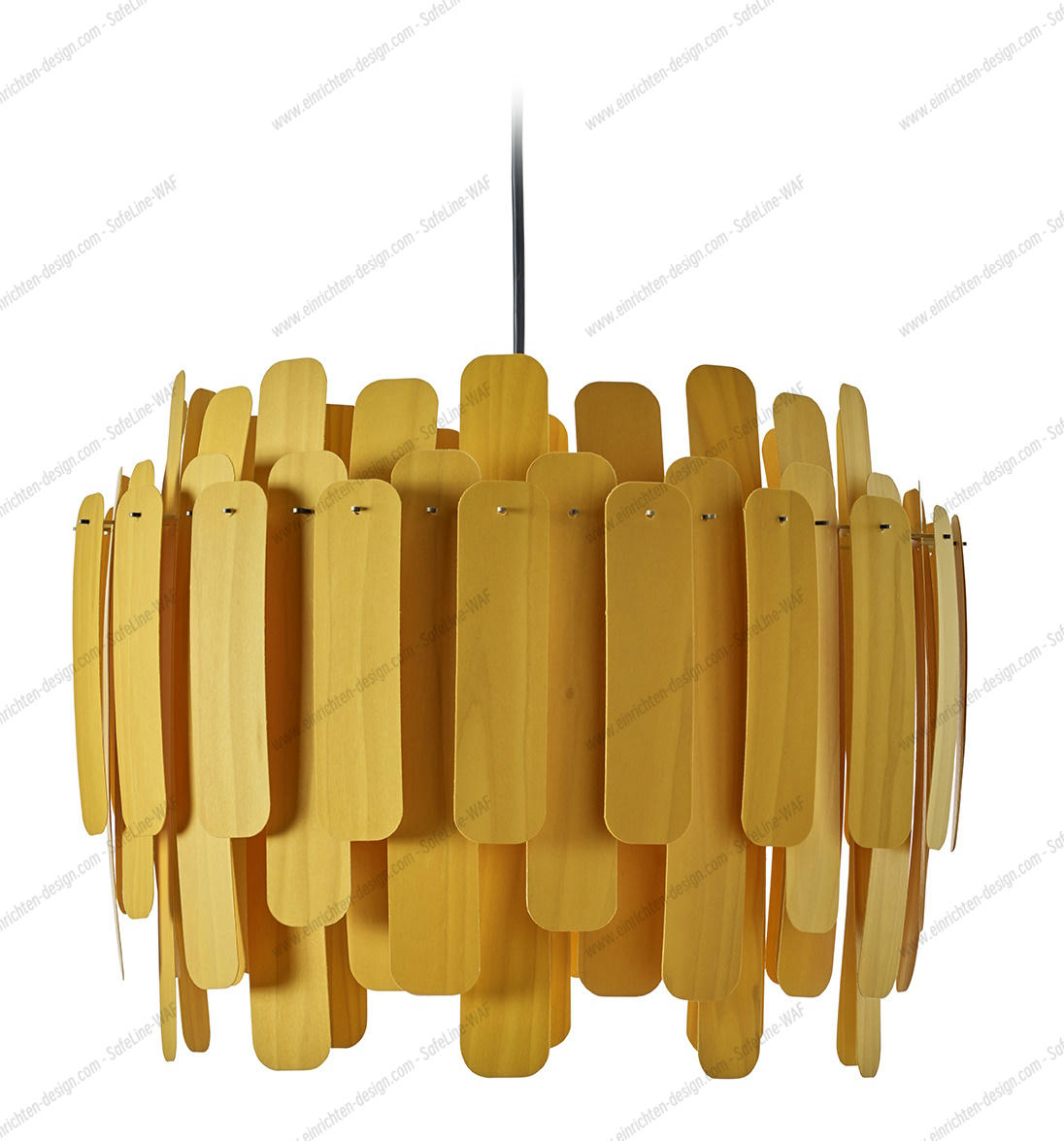 Maruja Pendelleuchte von LZF Lamps: Runde Hängelampe aus Holzlamellen in natürlicher Holzfarbe.