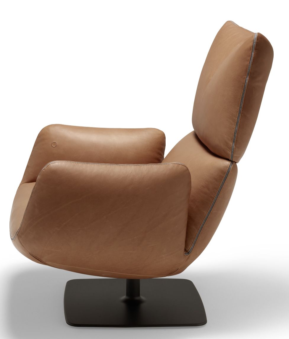 Jalis Lounge Swivel Armchair with Tilt Mechanism / Plate Foot Cor