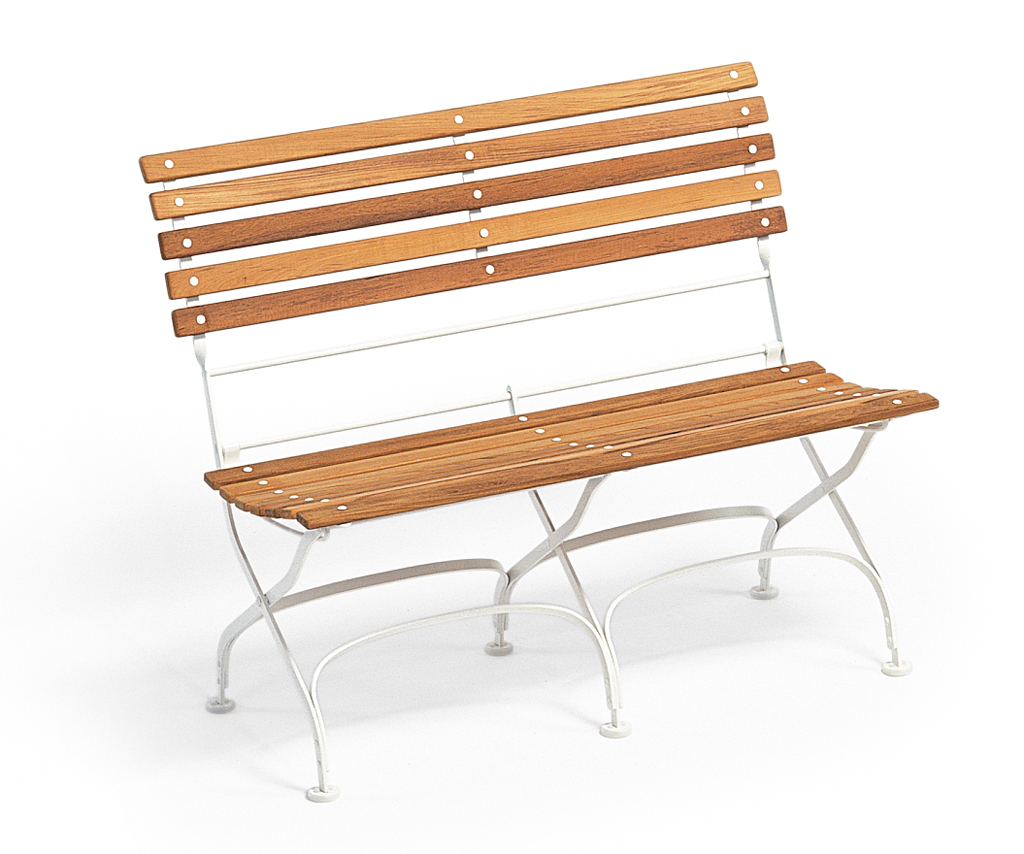 Classic 2-seater bench foldable without armrests graphite grey Weishäupl