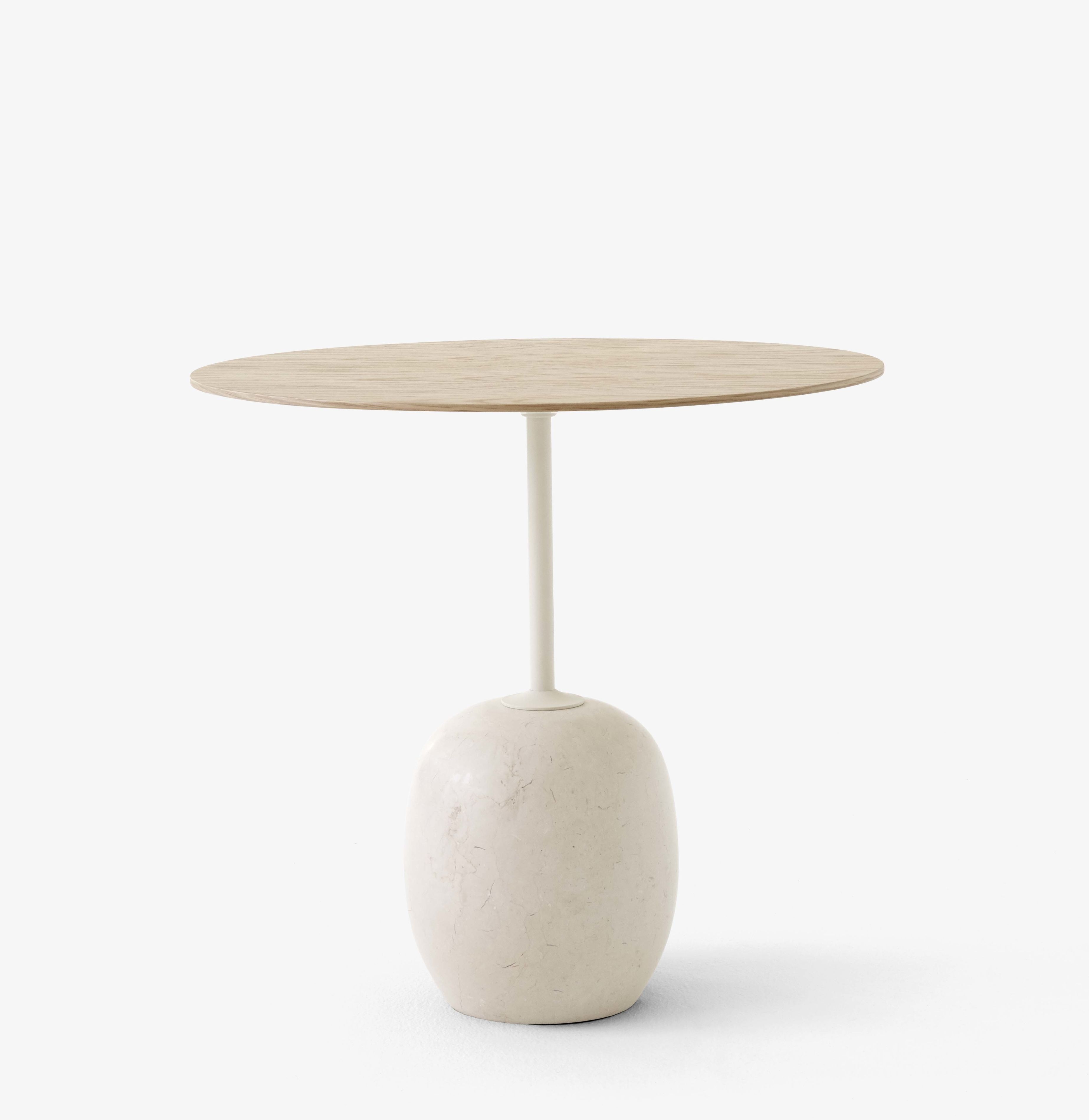 Lato LN8 / LN9 side table with Wooden top AndTradition Oak - Marble Crema Diva