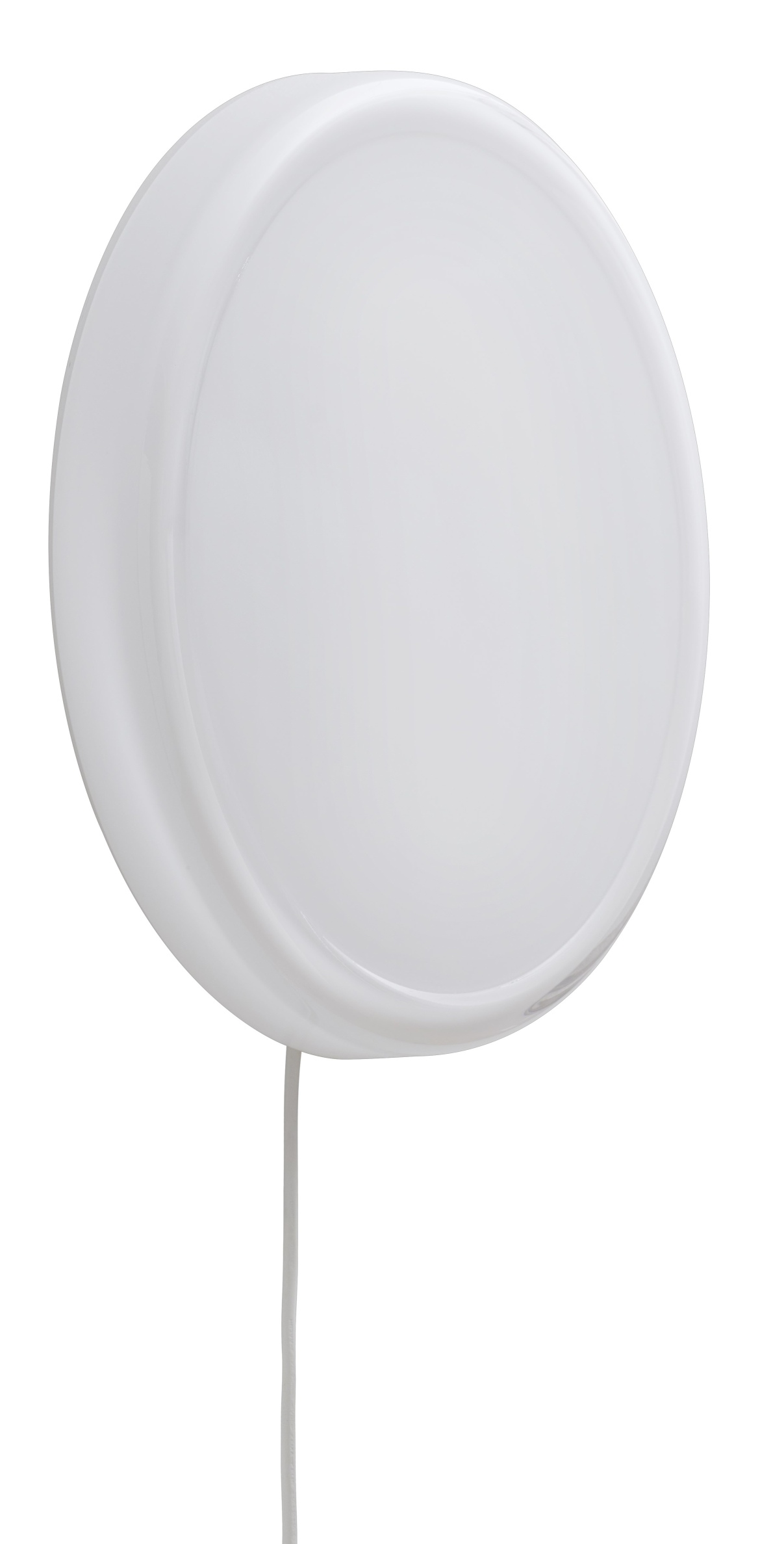 Weiße Looped Wandleuchte von Muuto, runde Deckenleuchte mit Kabel für modernes Wohnambiente.