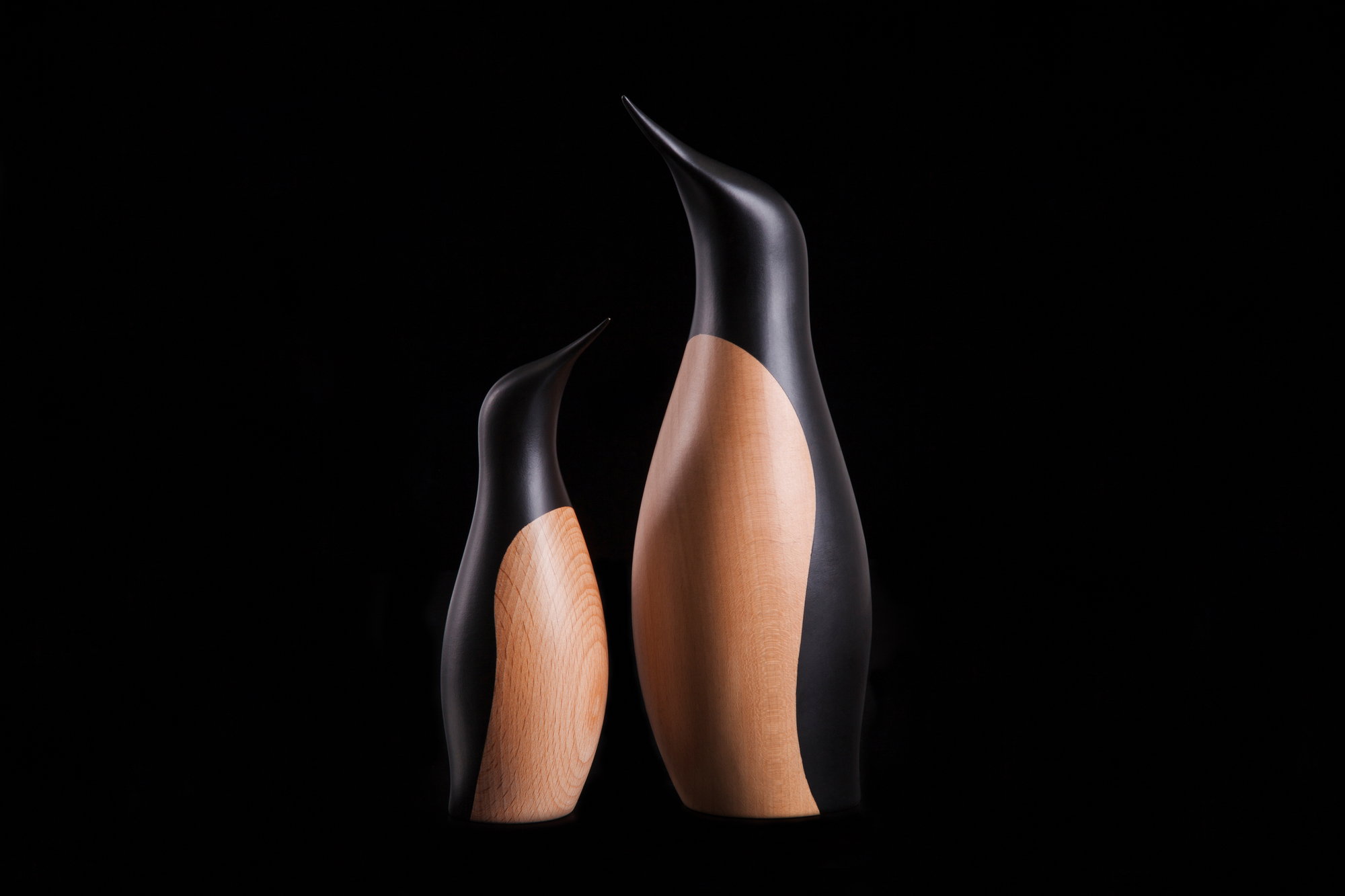 Large penguin wooden figure Architectmade SINGLE PIECE