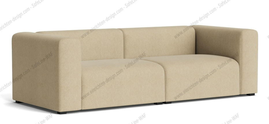 Mags Sofa in Sand: Modernes 2,5-Sitzer Sofa mit bequemen Polstern und Stoffbezug.