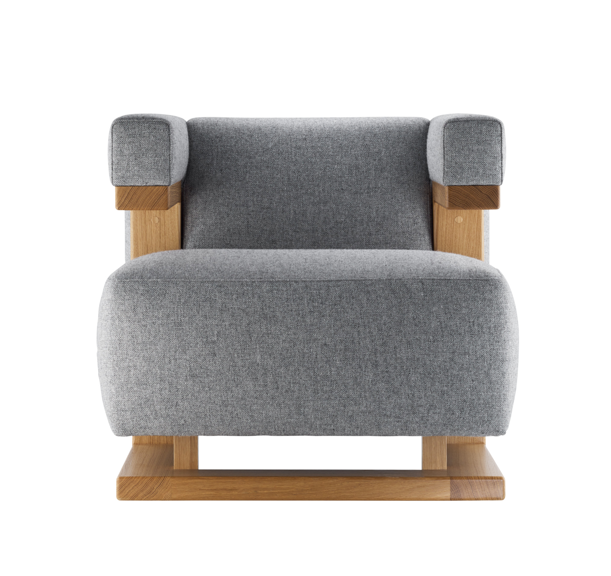 Gropius F51 Armchair Bauhaus Reedition Tecta Hallingdal 130 Grey / solid oak frame