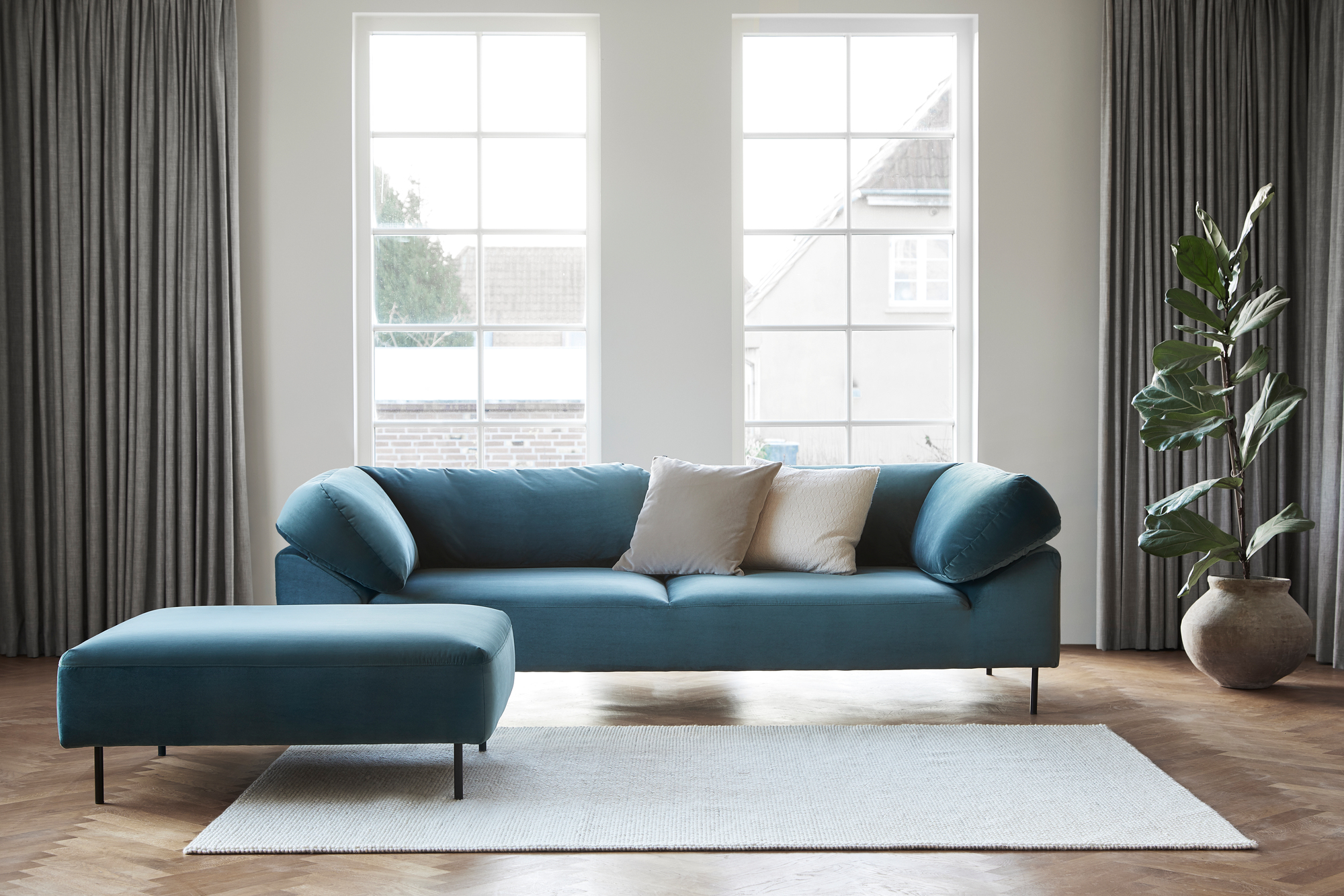 Tact Carpet T170 x B240 cm White Grey Woud SINGLE PIECES
