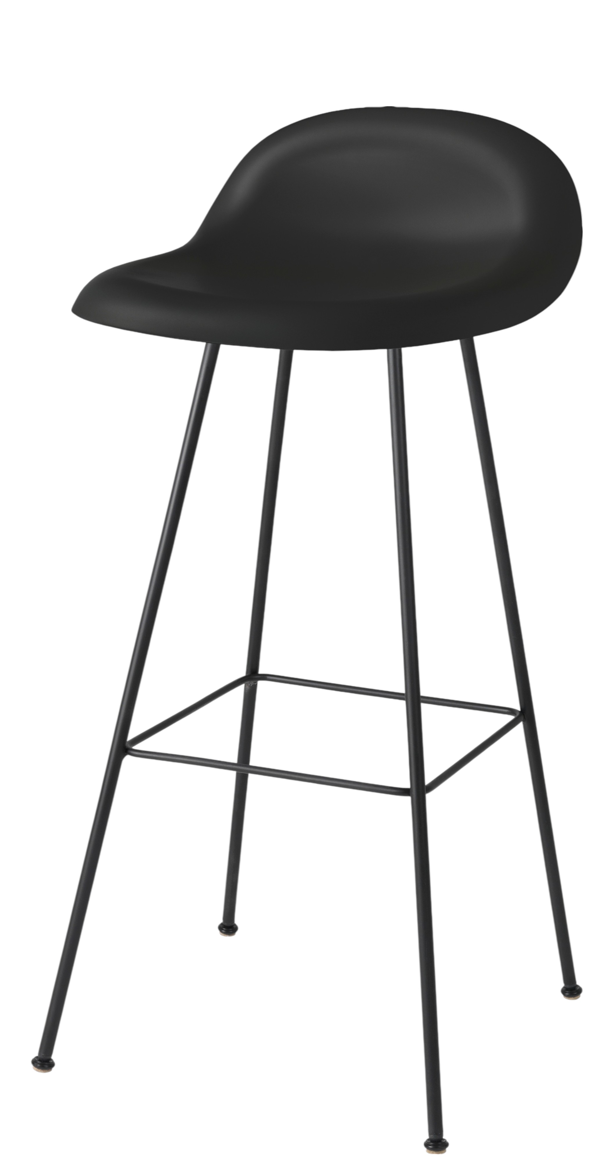 3D Barstool 75 Plastic black - Felt Glides Gubi