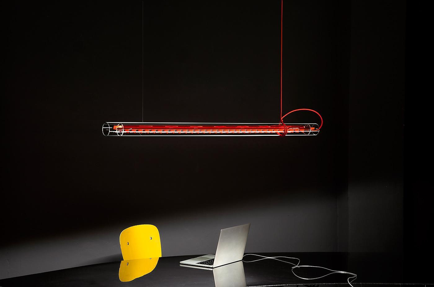 Tubular LED Hanging lamp Ingo Maurer cable blue