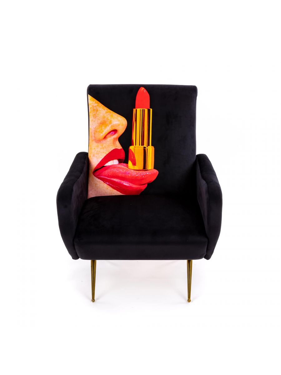Toiletpaper armchair Tongue black Seletti