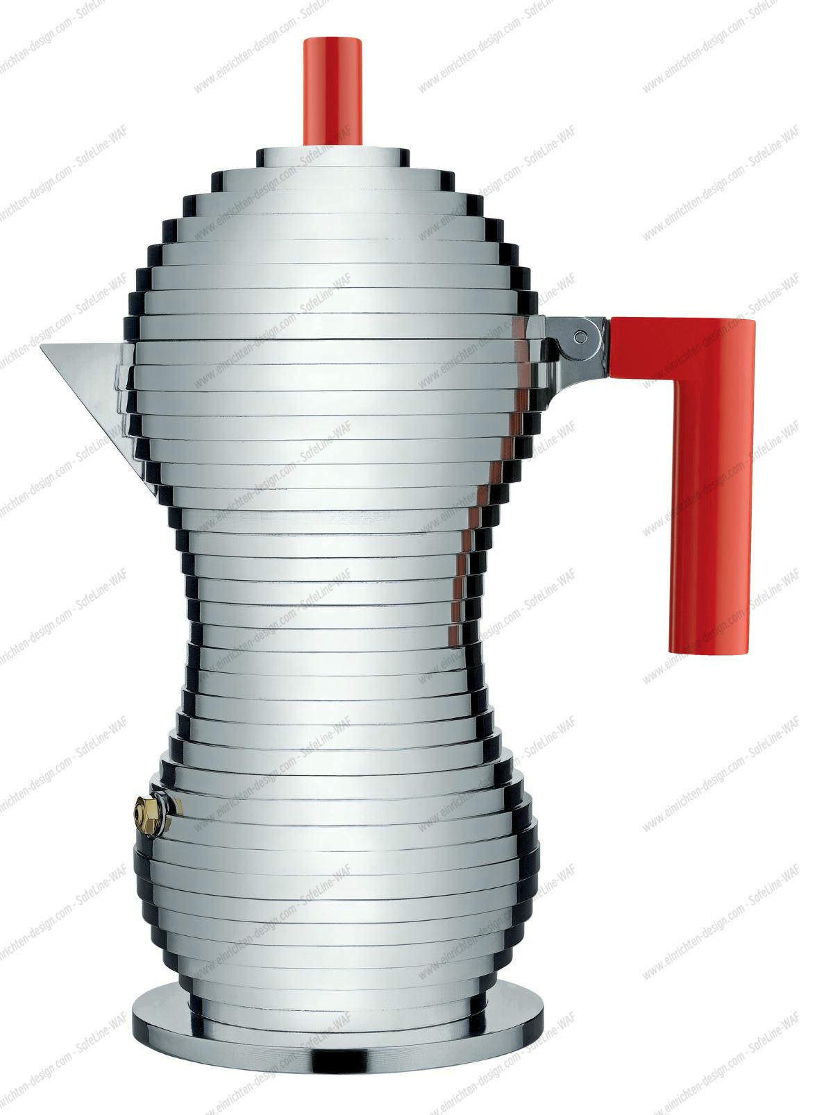 MDL02 Espresso Machine  Pulcina medium / red / with magnetic bottom Alessi