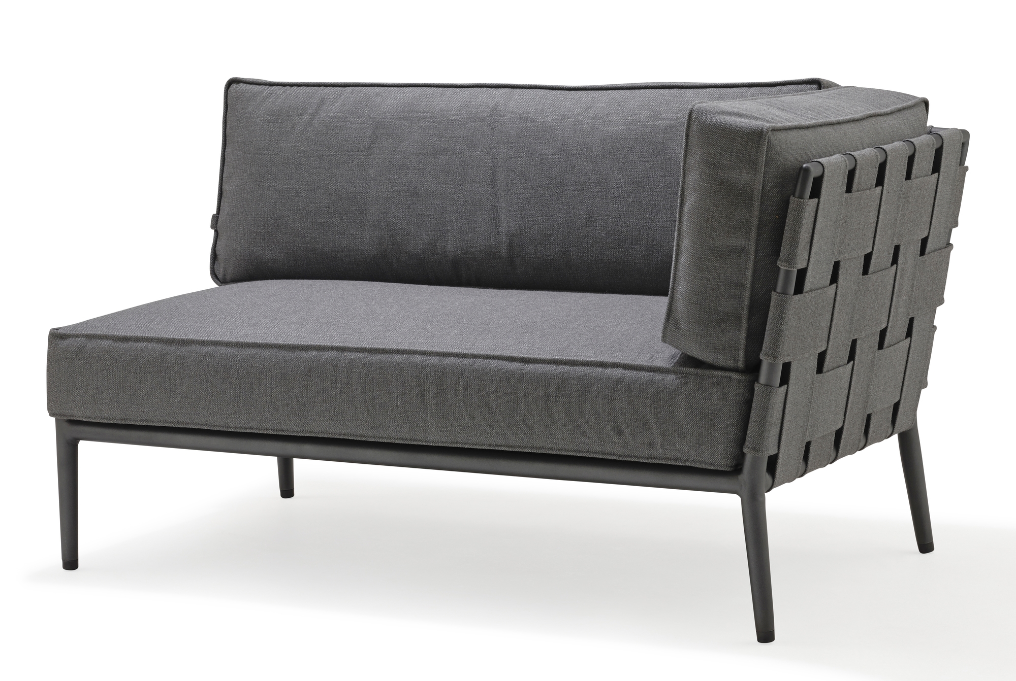 Conic Outdoor 2-Seater Modular Sofa left grey Cane-Line