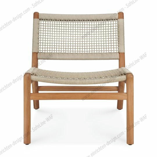 Jack Woven Lounge Chair Outdoor Teak Cord Beige Ethnicraft