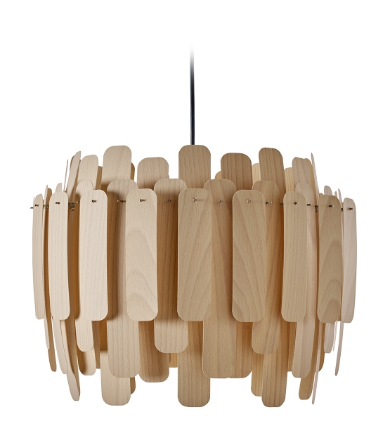 Maruja Pendelleuchte von LZF Lamps: Moderne Hängelampe aus hellem Holz für stilvolle Beleuchtung.