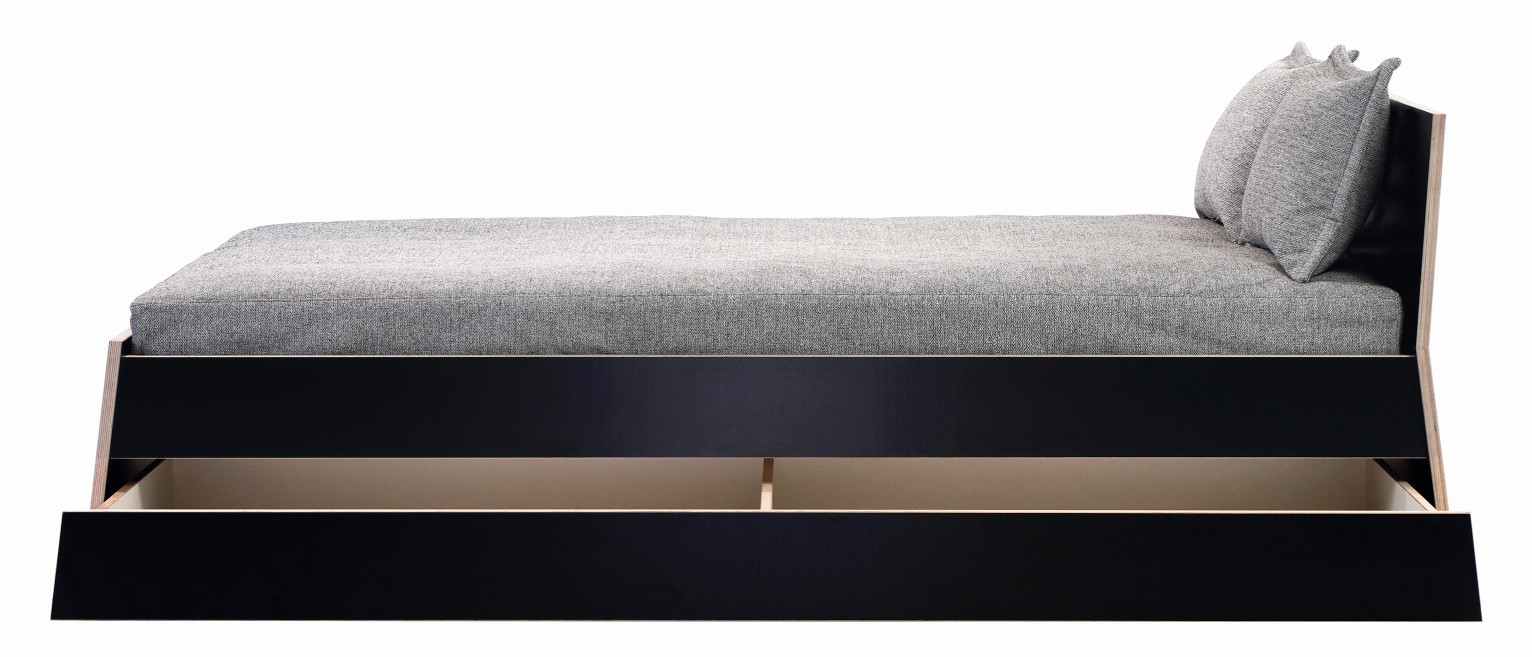 Stockholm bed birch multiplex with high headboard Richard Lampert 