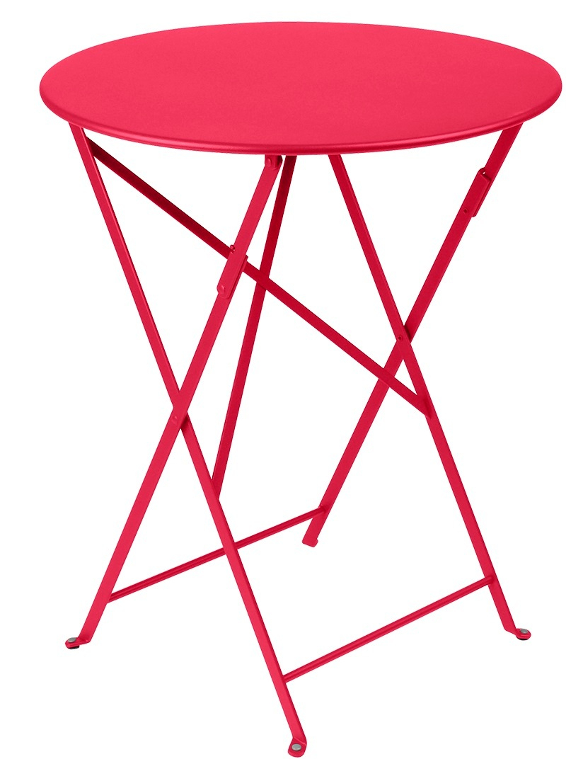 Bistro Outdoor Round Folding table Fermob Poppy red Bistro Outdoor Round Folding table Fermob Poppy red