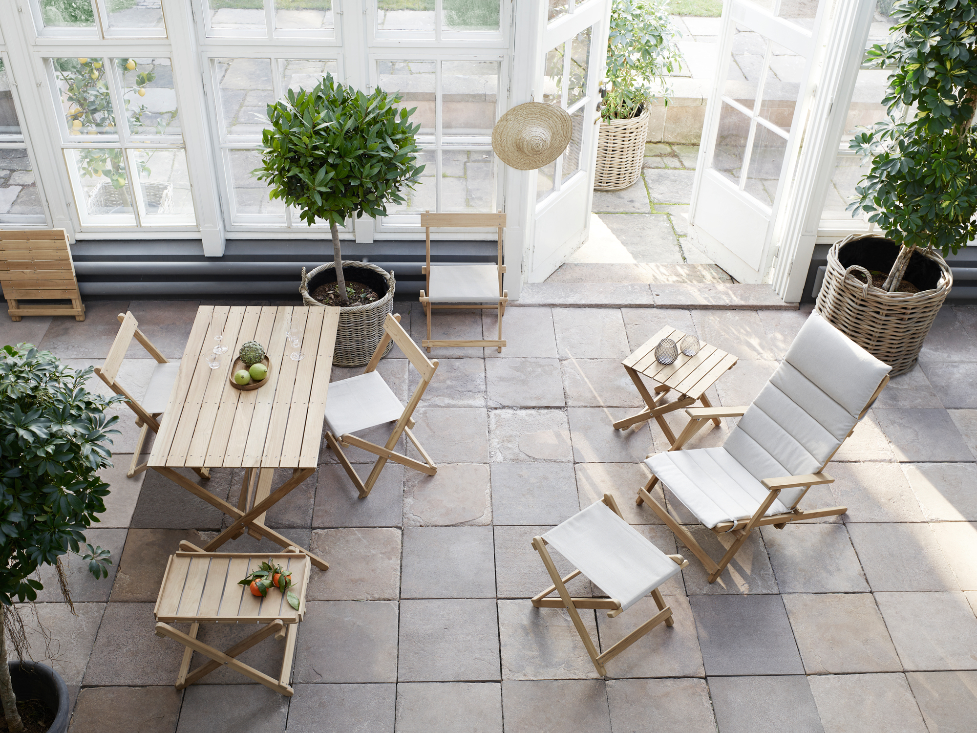 Mogensen deck chair incl. cushion outdoor Carl Hansen &amp; Søn