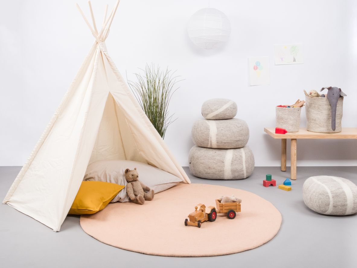 Mono Round Felt Rug Ø 160 cm myfelt Merle (Pink)