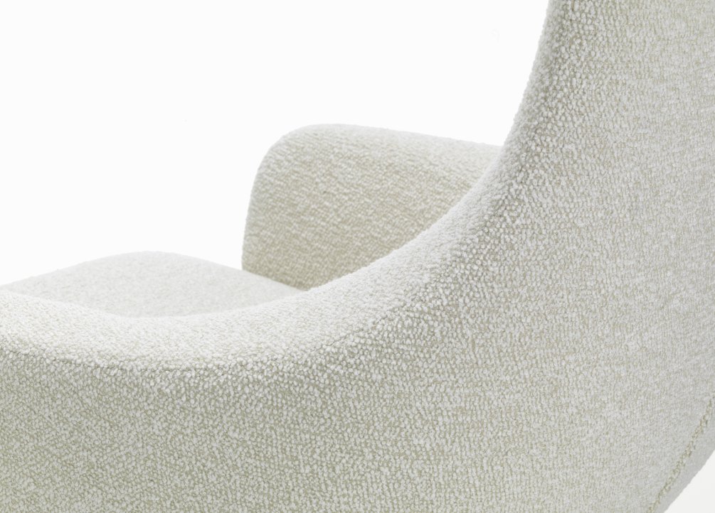 Grand Repos Armchair + Ottoman Vitra Polished Nubia Ivory / Pearl