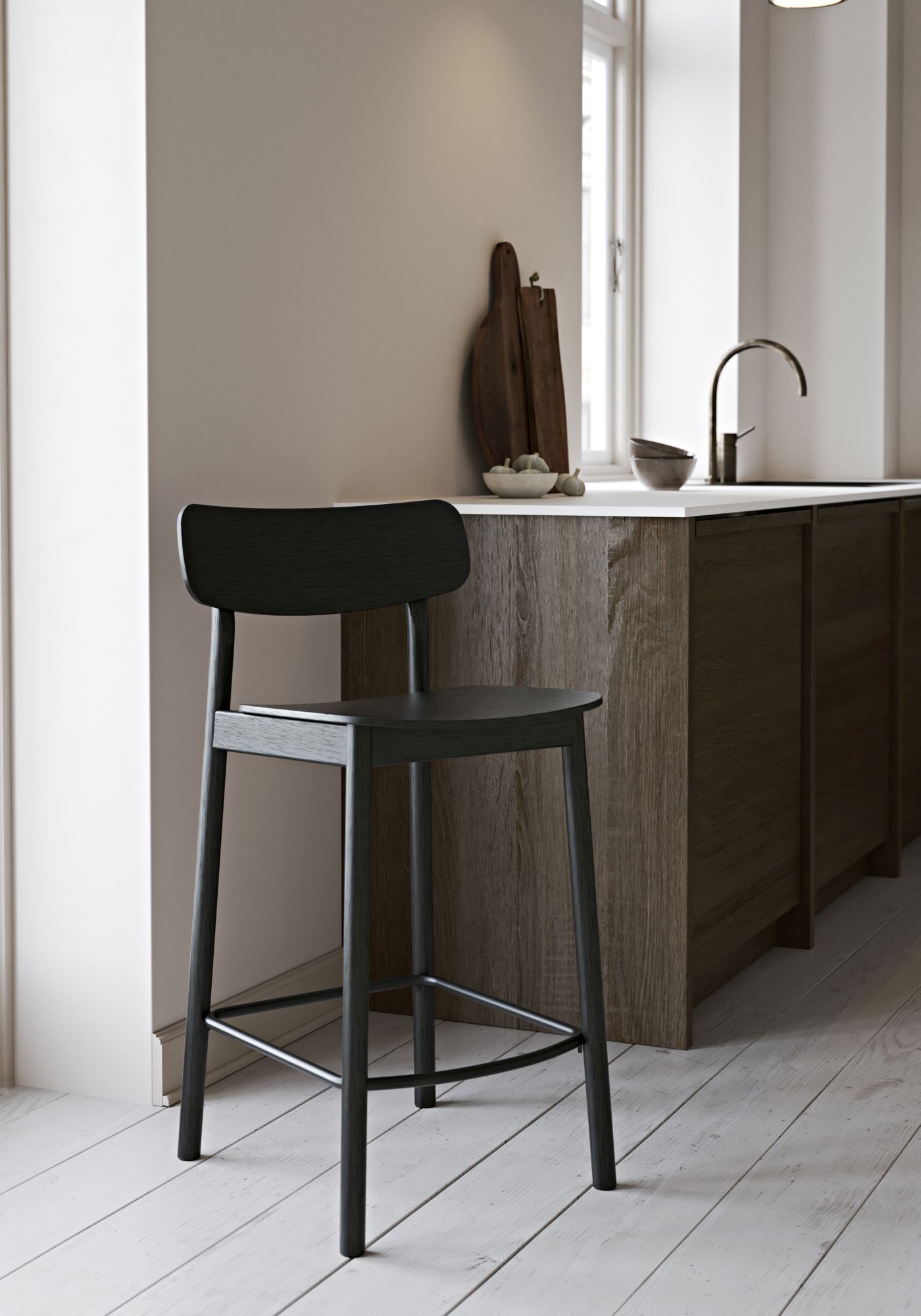 Soma Counter Chair white pigmented oak Woud