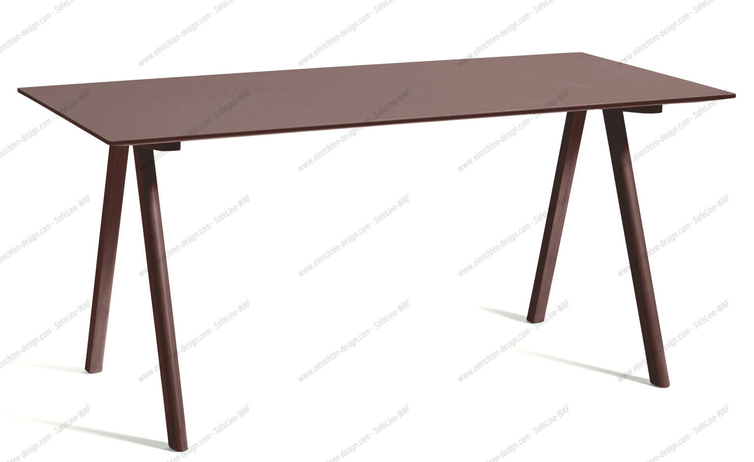 Copenhague Desk Table CPH 10 Hay Oak bordeaux water-based lacquer / top linoleum bordeaux MDF edge