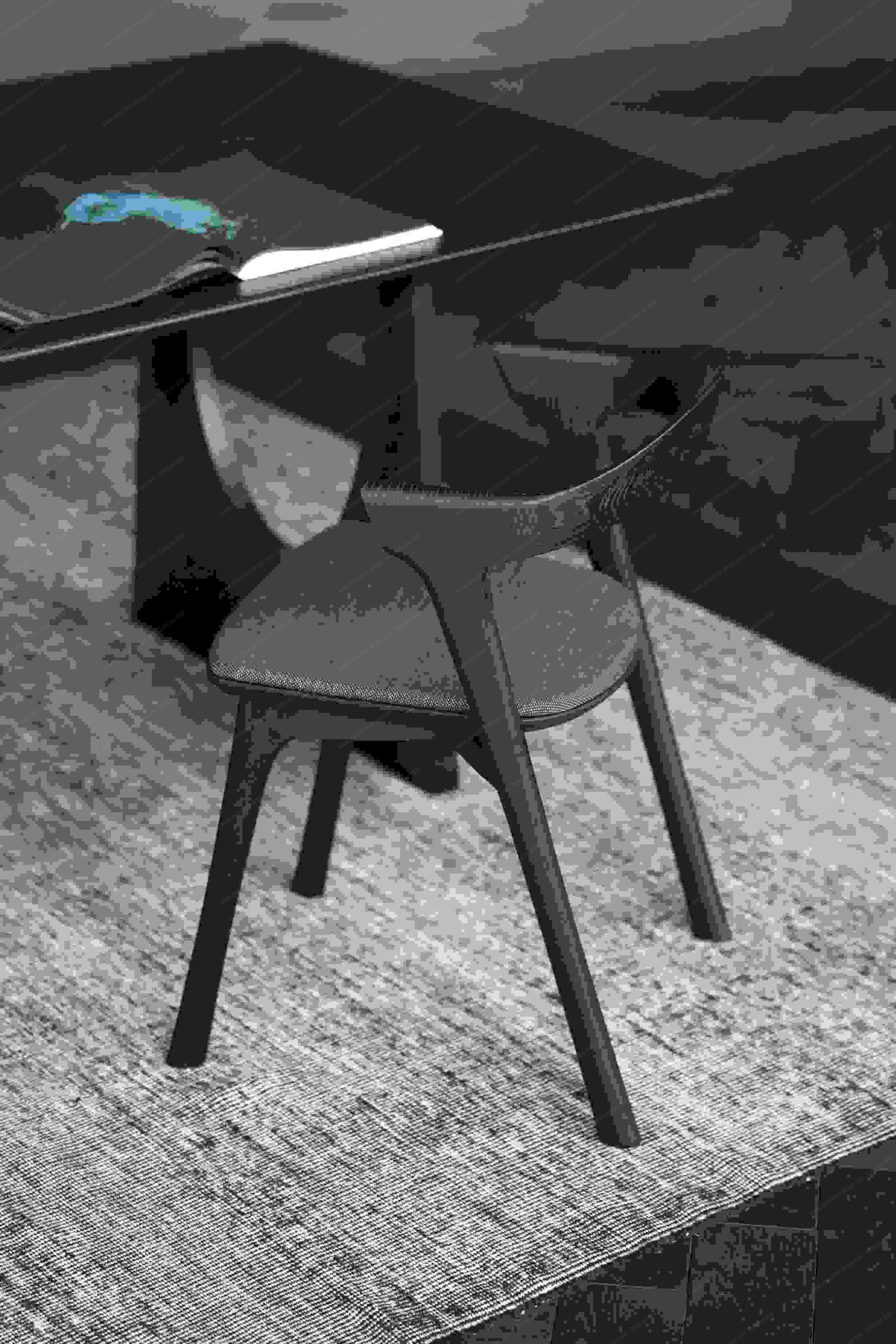 Bok chair brown oak / black fabric Ethnicraft 