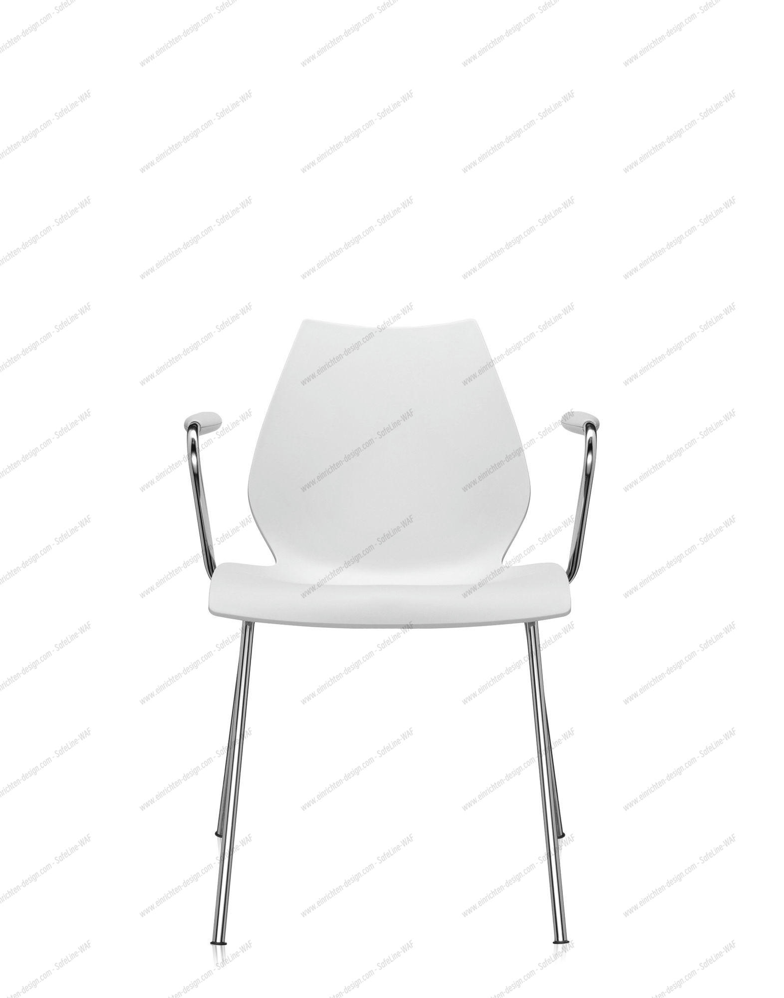 Maui Chair with Armrest Kartell zinc white