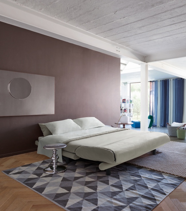 Multy First sofa bed 3-seater with wedge cushion ligne roset