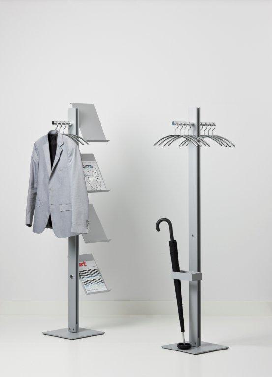 Standfree B coat stand with brochure display Cascando