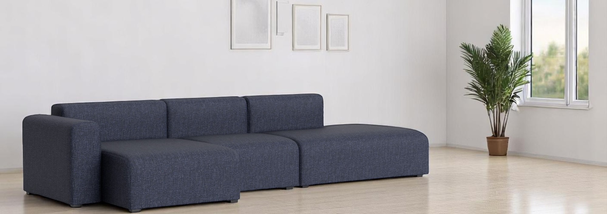Mags Sofa 3-seater Combination 4 Low Armrest with armrest left Hay  