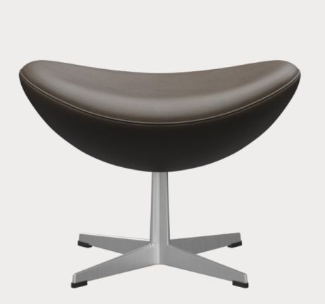 Egg Chair with Stool Action Model Essential Leather Stone Fritz Hansen